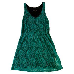 Express Emerald Green Lace Dress Size L